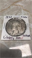 1923 silver Liberty Peace dollar