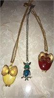 Vintage owl necklaces (3)