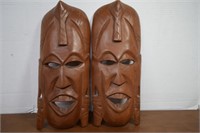 Two Wood Carved African Masks