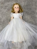 17 inch bride doll unmarked, hard plastic and