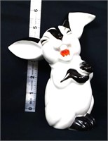 Vintage Rosenthal 6in white bunny w/ black ears