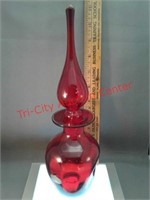 Rainbow red decorative glass bottle with Stopper