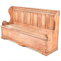 Country pine settle bench