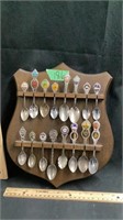 10x12 Wooden Souvenir Spoon Wall Rack Holder with