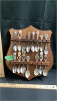 Wooden Souvenir Spoon Wall Rack Display Holder