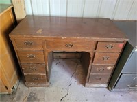 Vintage 7 drawer wood project writing desk