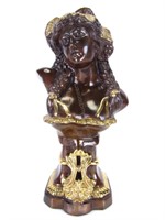 Bronze and Gilt Brass Female Bust