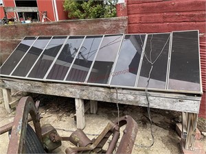 Solar panels and controllers 114" x 36" rack
