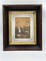 VTG Mixed Media Picture of Couple in Pretty Frame