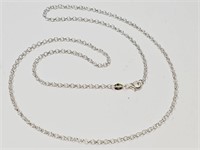 Silver Chain Necklace 20" Long Stamped 925