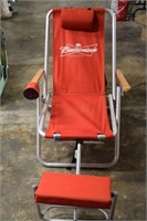 Folding Budweiser Chair With Foot Rest