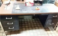 Metal office desk, 5' X 30" wide, 29" tall