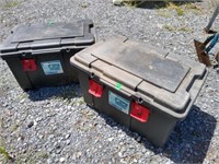 2 Sterlite storage bins 16gal.needs cleaning