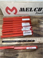 Set of 10 Melcut Tools drill bits. Appears to be