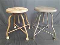 Pair of vintage metal industrial stools