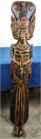 Lg Balinese Wood Carved Buddhist Figural Hanging