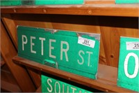 STREET SIGN ' PETER ST' DECOMISSIONED - 2 SIDED