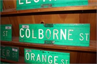 STREET SIGN ' COLBORNE ST' DECOMISSIONED - 2 SIDED