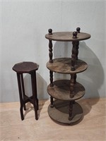 2 Wooden Tiered Plant Stands