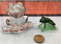 Clear & blown glass frogs