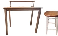 Wooden Table and Stool