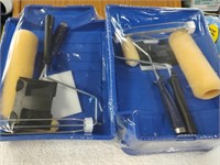 2 New Paint Roller Sets with Tray -2  Rollers -