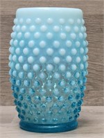 4 1/2" Fenton Blue Opalescent Hobnail Vase