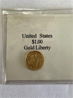 US #1 Gold Liberty 1854 WTB