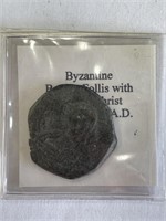 Byzantine Bronze Follis w/ Bust of Christ 11th