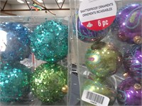 Green / Purple Hue of Glitter Ornaments