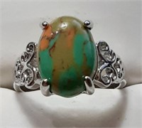 RING GREEN SETTING MARKED 925 SZ 9