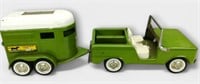 NYLint Toys Green Jeep & Horse Trailer