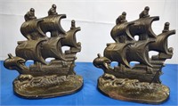 Spanish Galleon Bronze Bookends