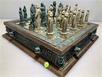 Aztec/Mayan Complete Chess Set. Resin Pieces in