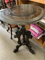 ANTIQUE ROUND SIDE TABLE - 30.5 X 18 “