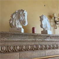 Pair of Plaster Horse Heads