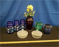 Box lot Canisters and Candy Dishes