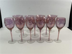 Royal Gallery Etched Wine & Martini Glasses