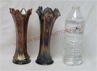 Fenton Diamonds & Bows Carnival Glass Vases ~ 2