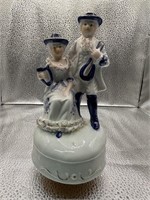 Blue and White Musical Figures Colonial Couple