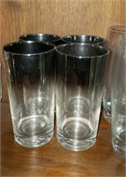 1950's Silver Fade MC glasses(4) and 8 drink