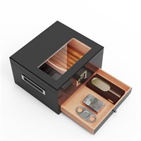 Cigar Humidor Case with Mechanical Hygrometer, Cig