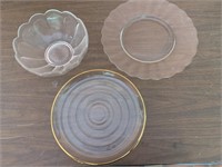 Vintage glass trays and bowl