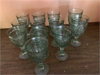 10 light green Noritake water goblets and 2