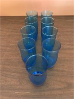 9 blue tea glasses