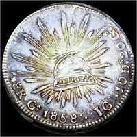 1858 Mexican Silver 8 Reales UNCIRCULATED