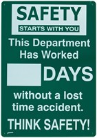 Prinzing Safety Record Sign for Department