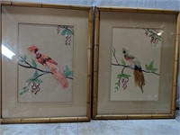 Pair of Bird Feather Artworks.