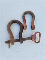 Two Cast Iron Clevis & Pin