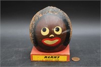 Vintage "Mammy" Tourist Souvenir Coconut Coin Bank